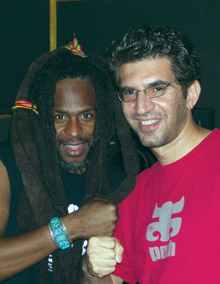 Reggae producer Michael Goldwasser ’93 with David Hinds of Steel Pulse. PHOTO: Courtesy of Michael Goldwasser ’93